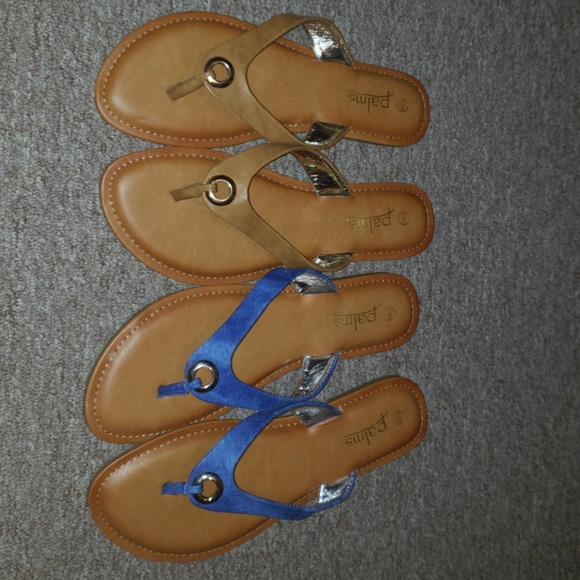 Palms Shoes - Palms Blue & Brown Flip Flops